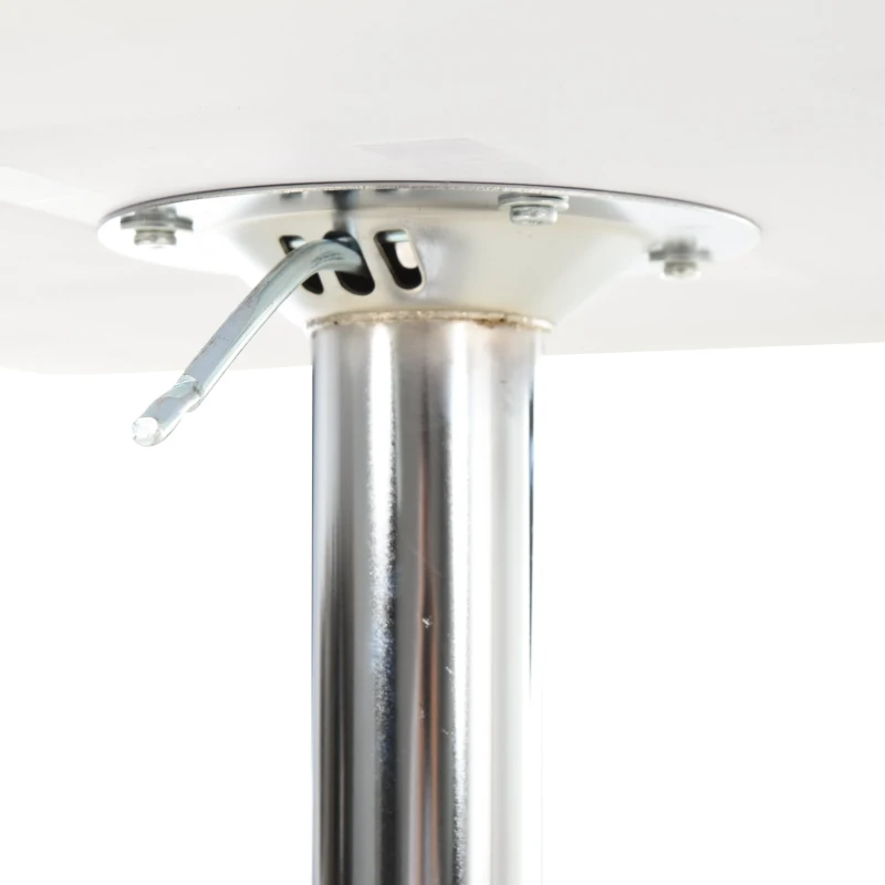 HOMCOM bistrotafel pub bartafel in hoogte verstelbare vierkante statafel tafel staal wit 60 x 60 x 71-92 cm | Aosom.de