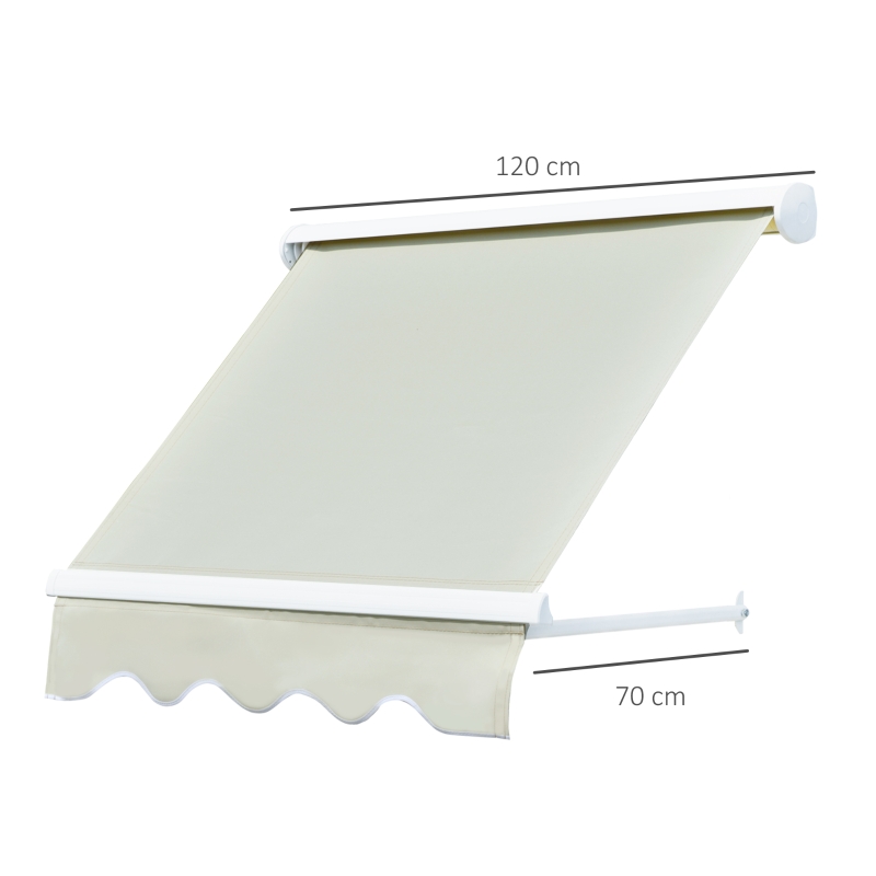 und 24/7 Dienste Grau/Beige 122x70cm Modell2 Outsunny Klemmmarkise