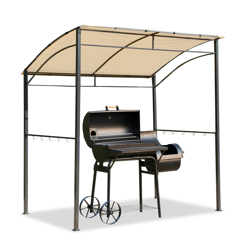 Outsunny® Grillpavillon mit Flammschutzdach 215 x 150 x 180/220cm