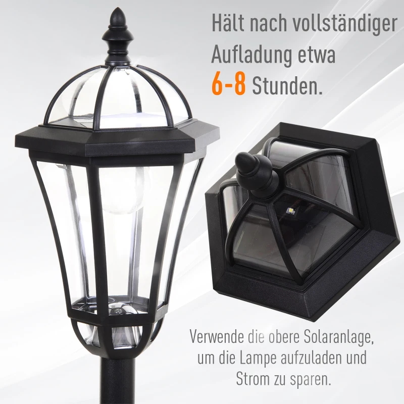 Latarnia ogrodowa solarna zestaw 2 szt. LED Lampa ogrodowa stal nierdzewna Outsunny