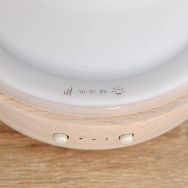 HOMCOM 180ml Aroma Diffuser for Essential Oils Humidifier with Adjustable LED Warm Lights, 2 Mist Mode, Timer, Waterless Auto-off for Home and Office