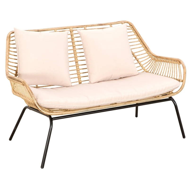 Zestaw mebli ogrodowych do siedzenia na zewnątrz ze stolikiem kawowym Rattan Beżowy Outsunny®