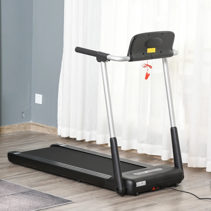 HOMCOM Elektrisches Laufband mit LED-Display Faltbares Fitnessgerät 1-12 Km/h Stahl Schwarz 138 x 67 x 111 cm