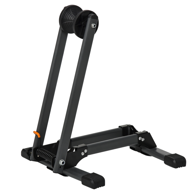HOMCOM Fahrradständer, Klappbarer Fahrradhalter, Ausstellungsständer, Fahrrad Zubehör, Metall, Schwarz, 39 x 35 x 45,5 cm