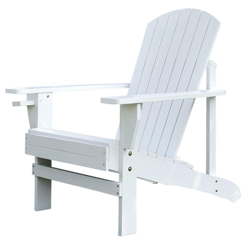 Outsunny® Gartenstuhl Gartenliege Gartenmöbel Gartensessel Balkonstuhl Massivholz Weiß