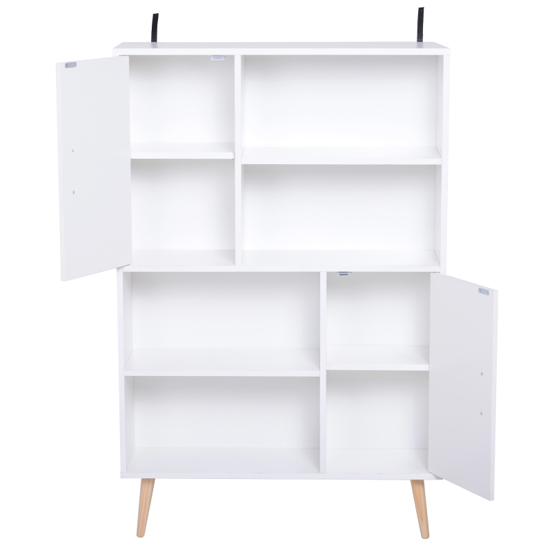 Komoda szafa kredens regał kuchenny 8 przegródek drewno sosnowe biały