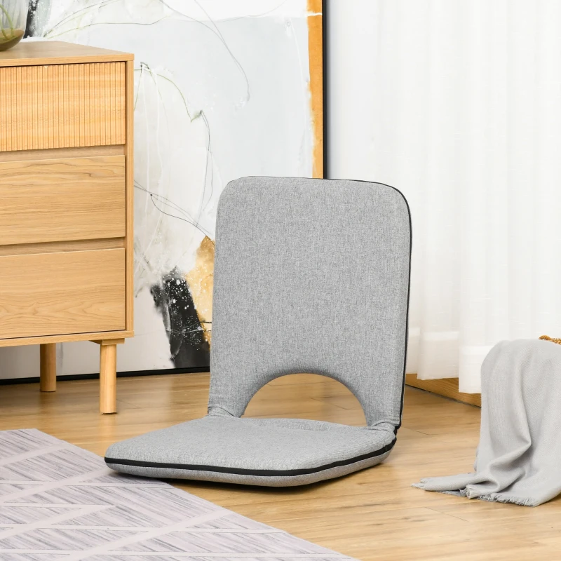 HOMCOM Poduszka do siedzenia z regulowanym oparciem 55 x 45 x 67 cm Szary