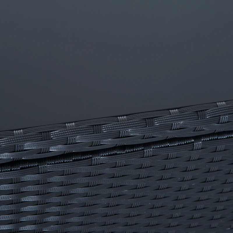 Outsunny® 4-ELEMENTOWY ZESTAW MEBLI OGRODOWYCH Z PODUSZKAMI polirattan czarny 1 x SOFA DWUOSOBOWA 1 X STOLIK 2 x STOŁEK