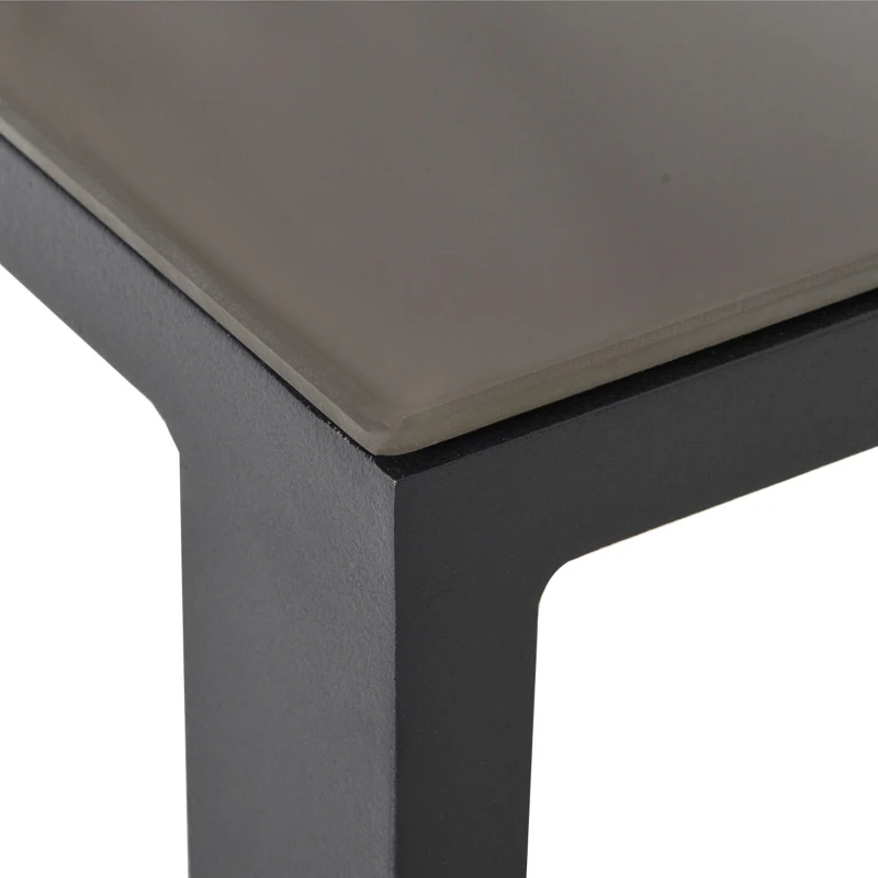 Outsunny 3-częściowy zestaw mebli ogrodowych z 4-stopniową regulacją Leżak ogrodowy, komplet stolik z krzesłami, aluminiowy, szary