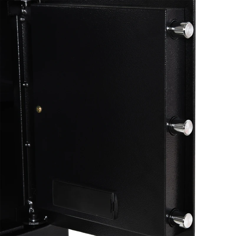 HOMCOM Safe, Tresor, Möbeltresor, mit Elektronikschloss, Stahl, Schwarz+Silber, 38 x 31 x 42,7 cm