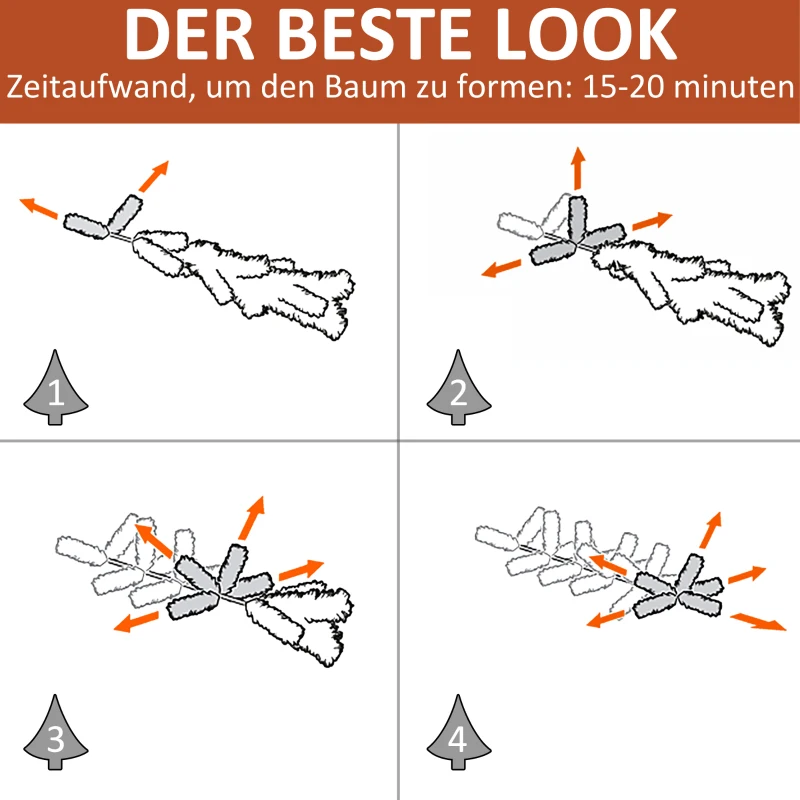 Choinka 1,2 m drzewko bożonarodzeniowe 130 gałązek z diodami LED
