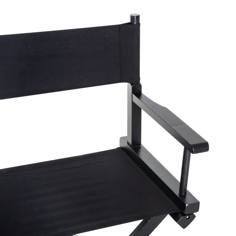 HOMCOM Regiestuhl Gartenstuhl Klappstuhl Stuhl Landhaussessel Sessel Schwarz L54 x B40 x H83 cm