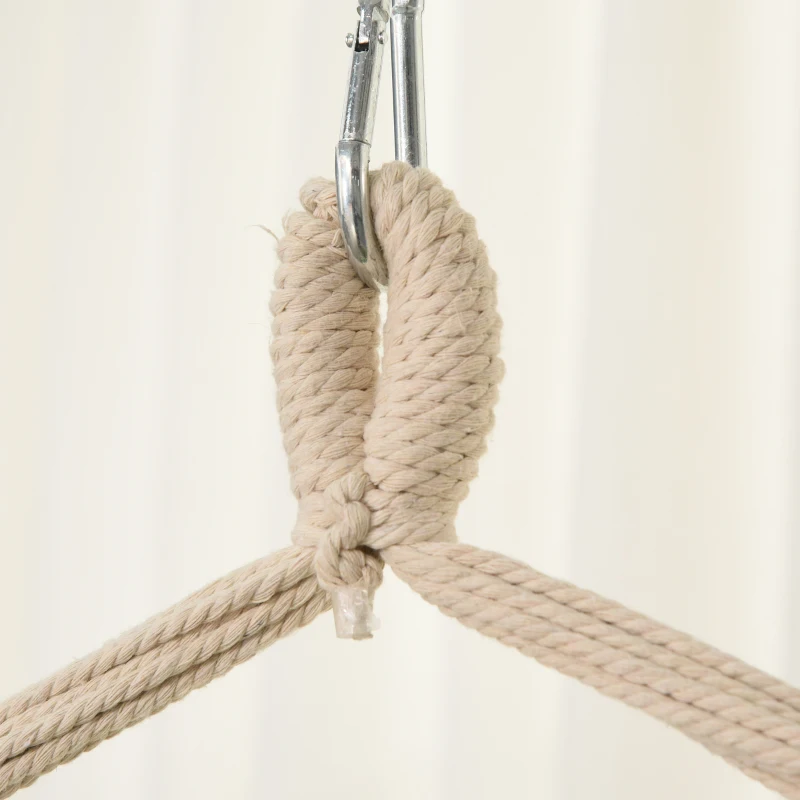 Outsunny Hängesessel mit Kissen Hängestuhl Hängesitz Hängeschaukel Leicht zu tragen einfach verpackung bis 100 kg belastbar mehrfarbig 100 x 100 cm