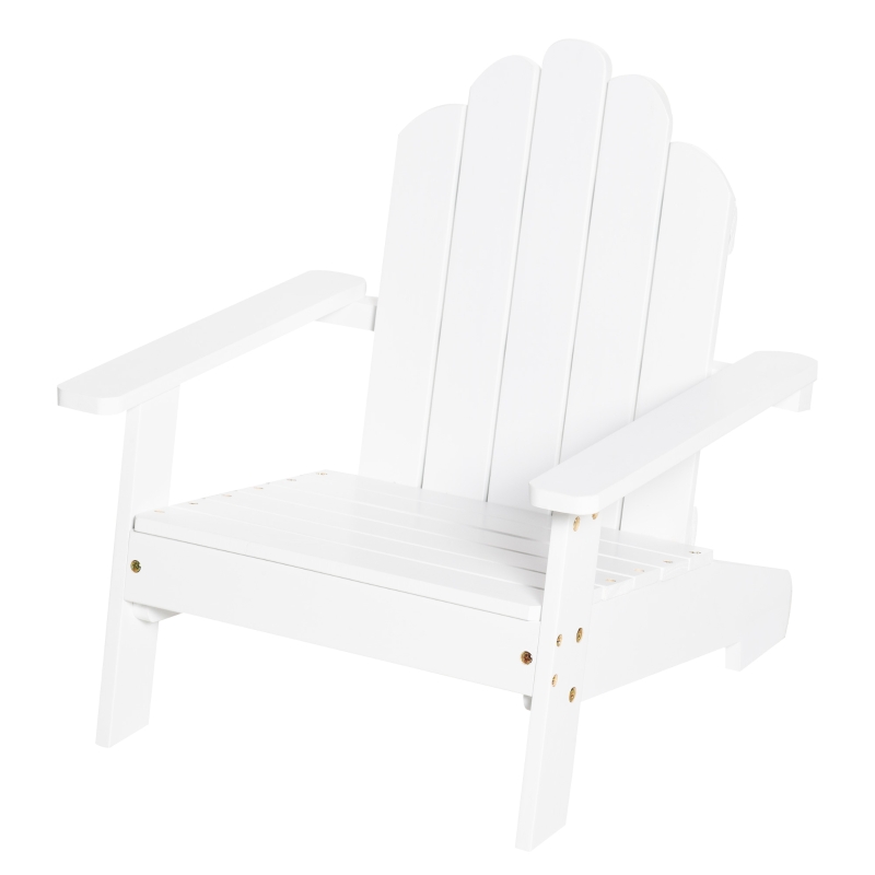 Outsunny® Adirondack-Gartenstuhl Kinder Gartenliege Balkonstuhl aus Holz Weiß