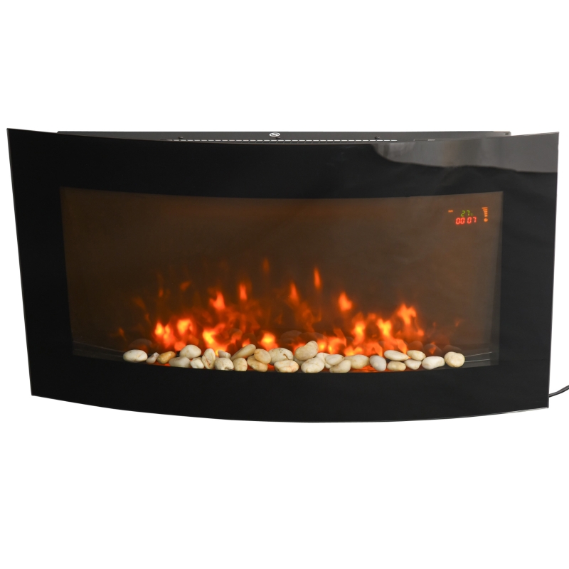 HOMCOM Elektrokamin Kamin Kaminofen Elektrischer Wandkamin 89,2 x 13,5 x 48cm