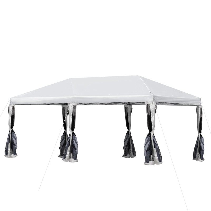 Outsunny® Falt Pavillon Pop-Up-Pavillion Gartenpavillon mit Tasche Stahl+Oxford Cremeweiß