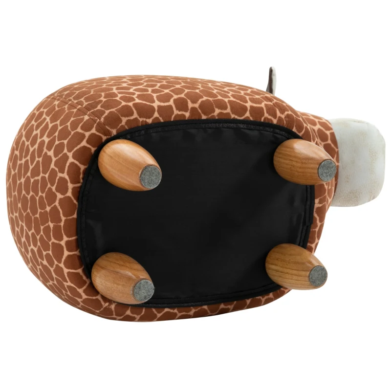 HOMCOM Tierhocker, Dekohocker, Polsterhocker, Sitzhocker, Sitzbank mit Tier-Design, für Wohnzimmer, Gifaffe Fußbank, 68 x 33,5 x 54 cm