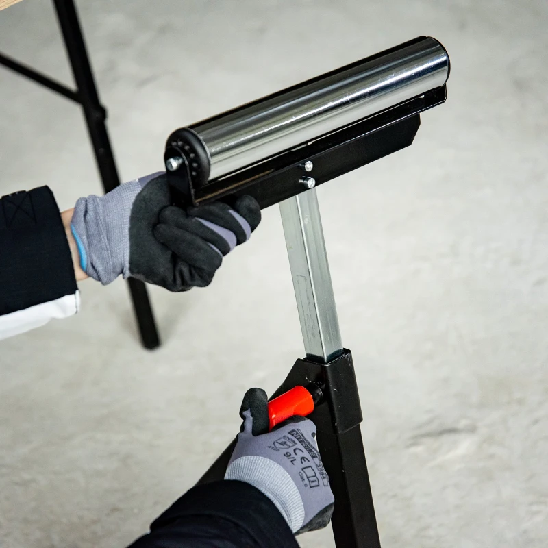 Regulowana Wysokościowo Paleta Rolkowa HOMCOM, Wsparcie do 90 kg, Składana, Metal, Czarno-Srebrna