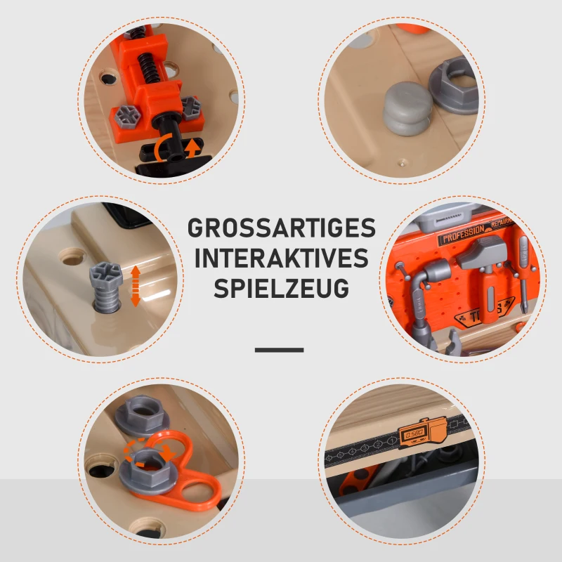 Stół warsztatowy dla dzieci blat warsztatowy z akcesoriami odgrywanie ról od 3 lat