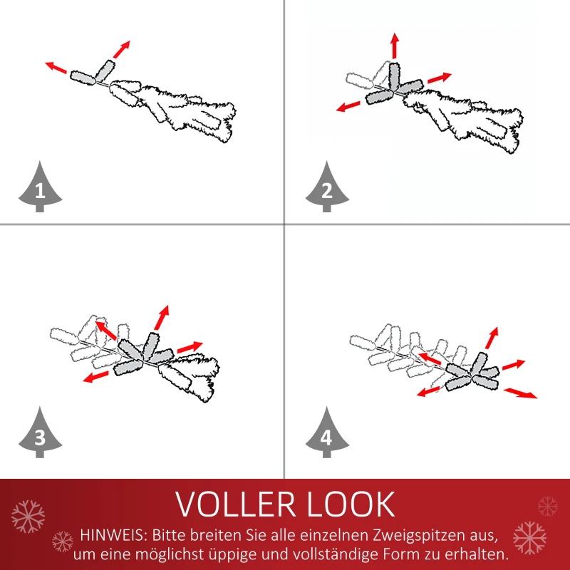 Homcom® Choinka Jodła 90 Led Gwiazda  Ø48x90cm Zielona