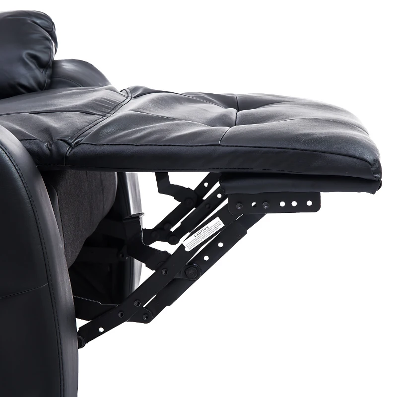 HOMCOM Massagesessel mit Wärmefunktion Fernsehsessel Elektrisch Relaxsessel TV Sessel mit Liegefunktion (Kunstleder Schwarz)