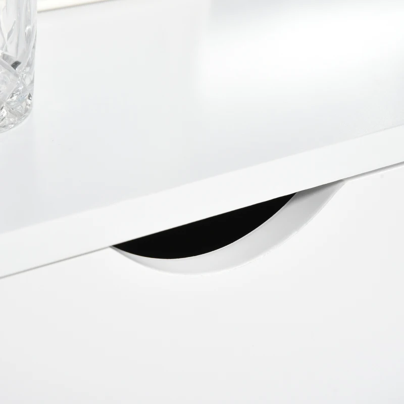 HOMCOM Szafka RTV, Komoda pod telewizor, Szafka z szufladami i otwartymi półkami, MDF, biały, 150 x 39 x 50 cm