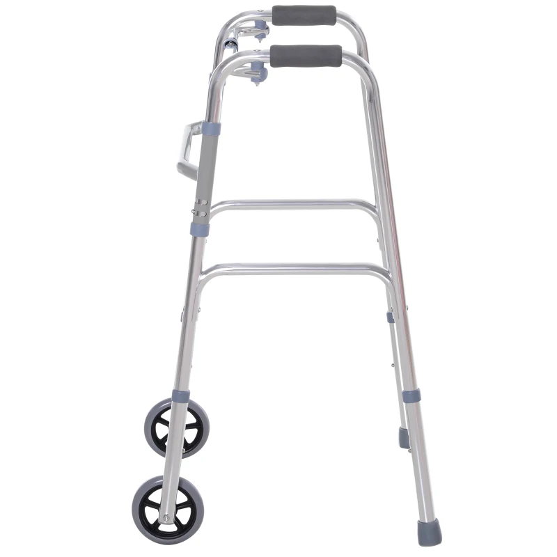 HOMCOM Gehgestell Gehbock Alu Gehhilfe Gehwagen mit 2/3 Rädern Faltbar (Modell1)