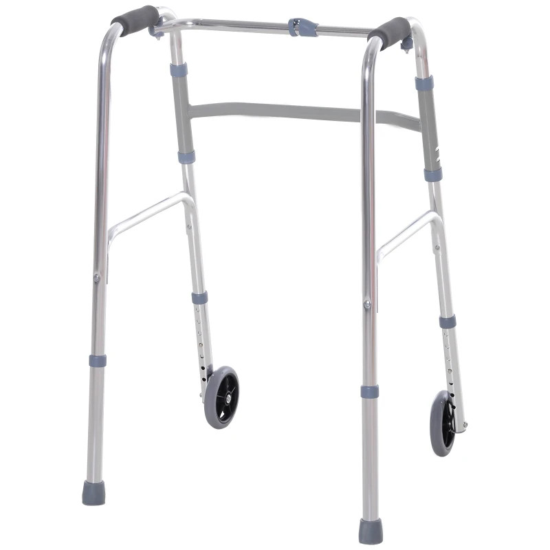 HOMCOM Gehgestell Gehbock Alu Gehhilfe Gehwagen mit 2/3 Rädern Faltbar (Modell1)