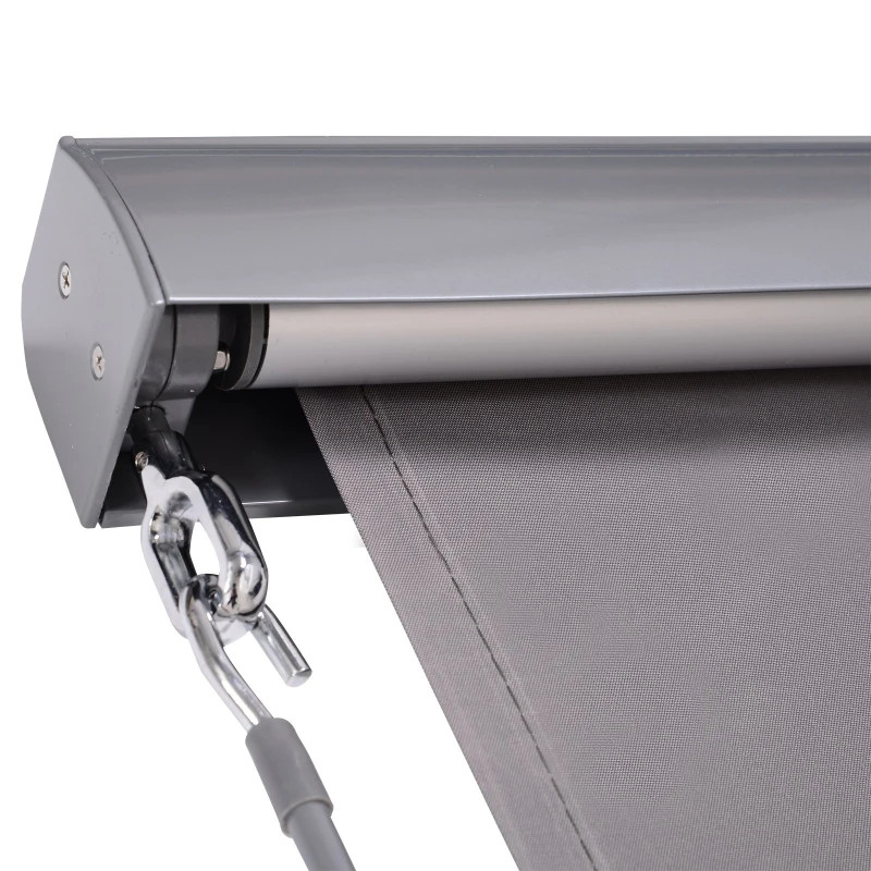 Outsunny Roleta z korbką ręczną Roleta okienna montaż ścienny/dachowy UV50+ aluminium szary 100 x 140 m