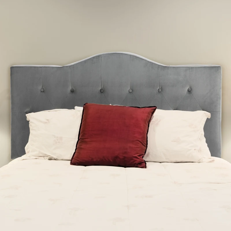 HOMCOM Kopfteil für Bett gepolstert in grau Pappel Polyester 137 x 8 x 134 cm