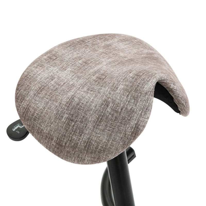 HOMCOM Stahulp stakruk zadelkruk zadelzitting kantelfunctie in hoogte verstelbaar kaki