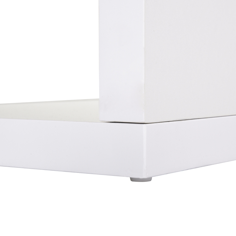 HOMCOM Biurko w kształcie litery L / litery I biurko komputerowe biurko narożne stal nierdzewna kolor biały