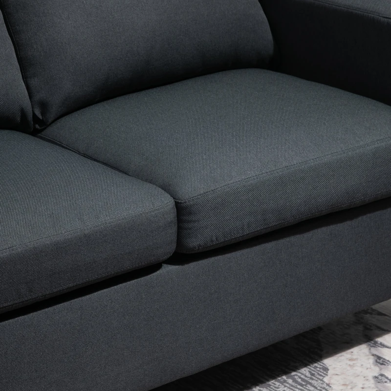 HOMCOM® Sofa narożna L kształt sofa narożna zestaw z szezlongiem lniany szary