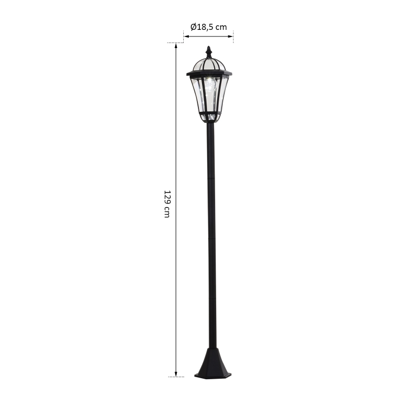 Latarnia ogrodowa solarna zestaw 2 szt. LED Lampa ogrodowa stal nierdzewna Outsunny