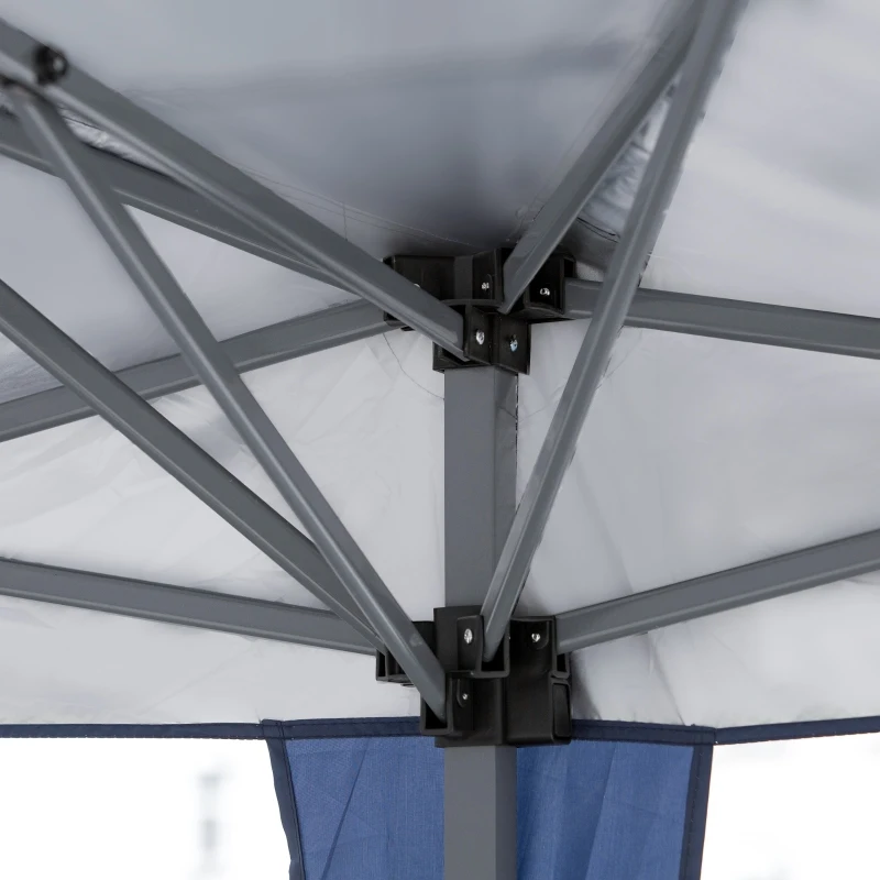 Pawilon rozkładany Outsunny pawilon rozkładany 6x3 m namiot ogrodowy regulacja wysokości ochrona przed promieniowaniem UV z torbą rozpórki metalowe ciemnoniebieski