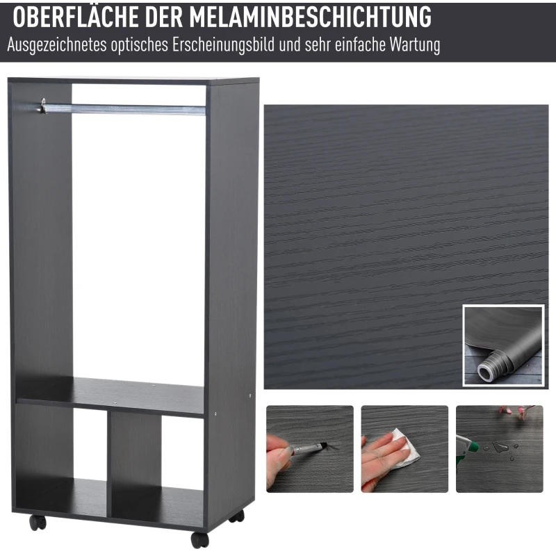 Mobilna szafa ubraniowa Garderoba Szafa Regał do sypialni czarny