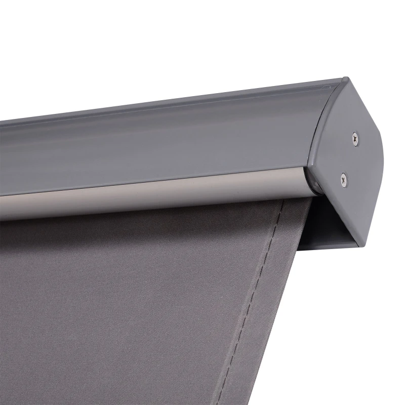 Outsunny Roleta z korbką ręczną Roleta okienna montaż ścienny/dachowy UV50+ aluminium szary 100 x 140 m