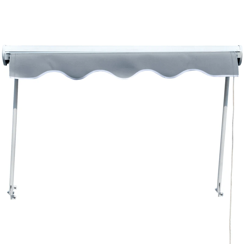 Outsunny Alu Markise Balkonmarkise Klemmmarkise Fallarmmarkise Fenster Sonnenschutz Grau120 x 70 cm