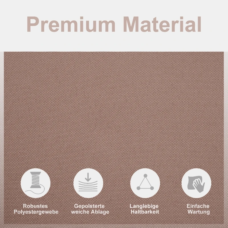 Outsunny Poduszka na ławkę, zestaw 2, poduszki na ławki, poduszki do ławek, poduszki siedziska, poduszki, poliester, kolor beżowy