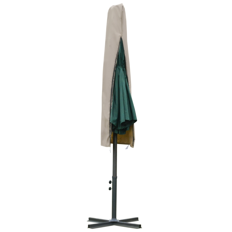 Outsunny Parasol Pokrowiec ochronny Odporny na warunki pogodowe Wiatroszczelny Zapięcie na linę Łatwe czyszczenie Na zewnątrz, do parasola na wysięgniku, Ø 57 x 160 cm Khaki