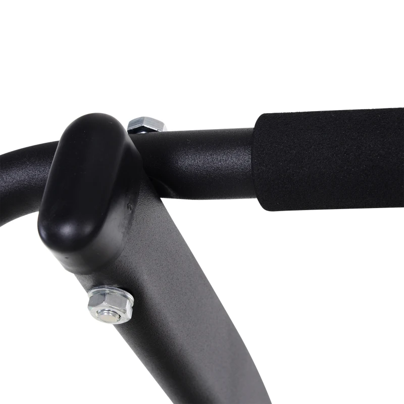 HOMCOM Kraftstation mit Klimmzugstange, Multifunktionale Dip-Station, Trainings-Gerät für Zuhause, Stahl, Schwarz, 129 x 98 x 172–224 cm