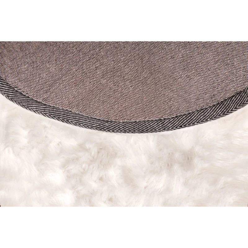 Homcom Teppich rund Weiß 80 cm rund