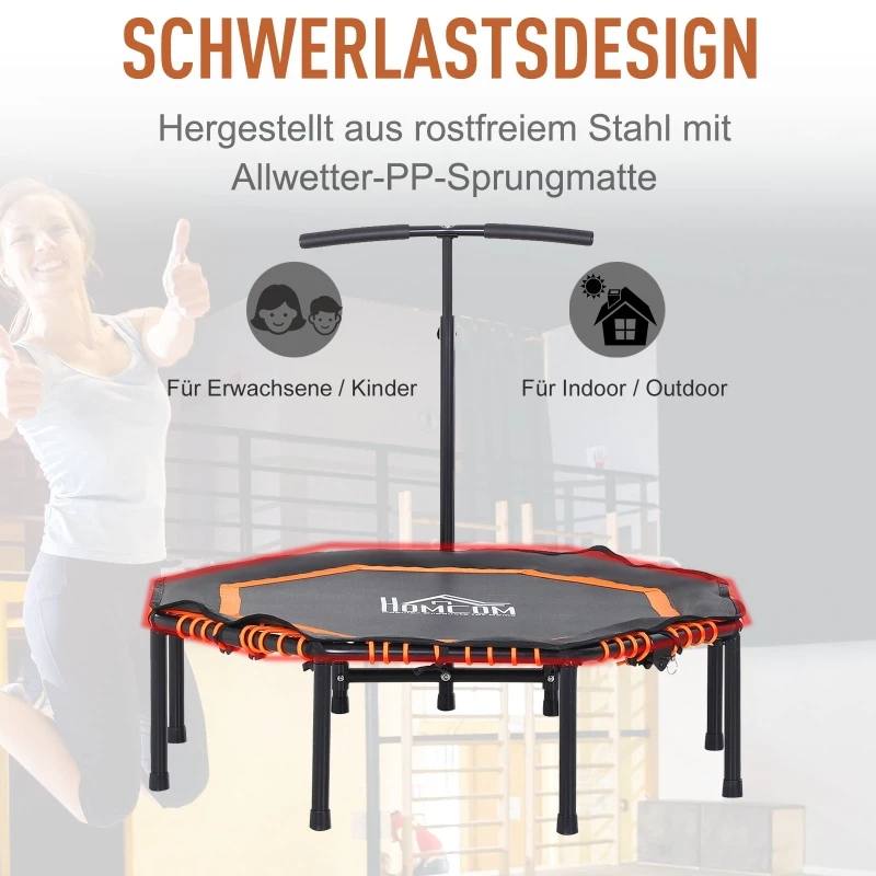 HOMCOM Fitness trampoline voor kinderen en volwassenen tuintrampoline oranje + zwart