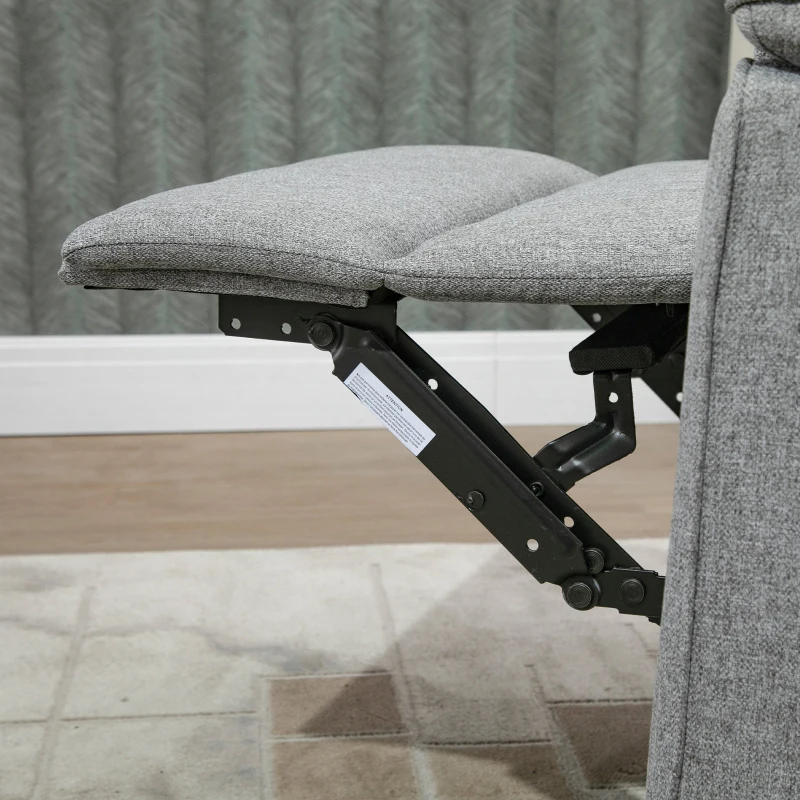 HOMCOM Relaxsessel mit Wippefunktion Liegesessel TV Sessel Einzelsofa 150° neigbar Fernsehsessel Polyester Grau 83 x 90 x 104 cm