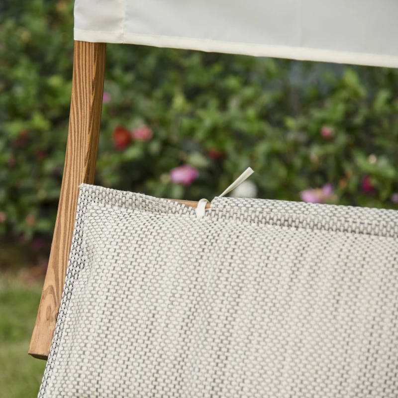 Leżak podwójny leżak leżak bujany leżak relaksacyjny z daszkiem modrzew