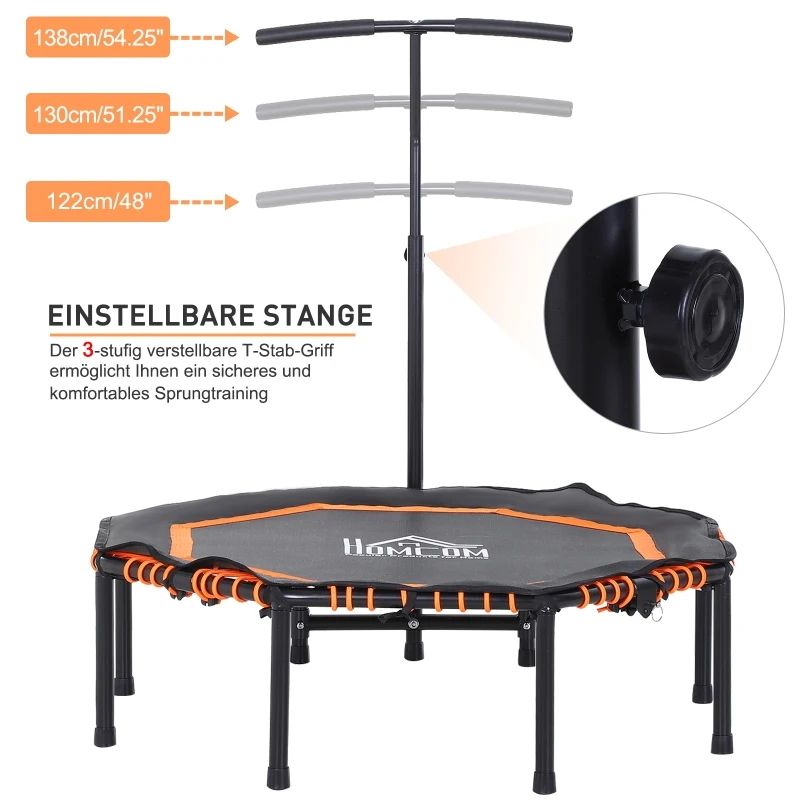 HOMCOM Fitness trampoline voor kinderen en volwassenen tuintrampoline oranje + zwart
