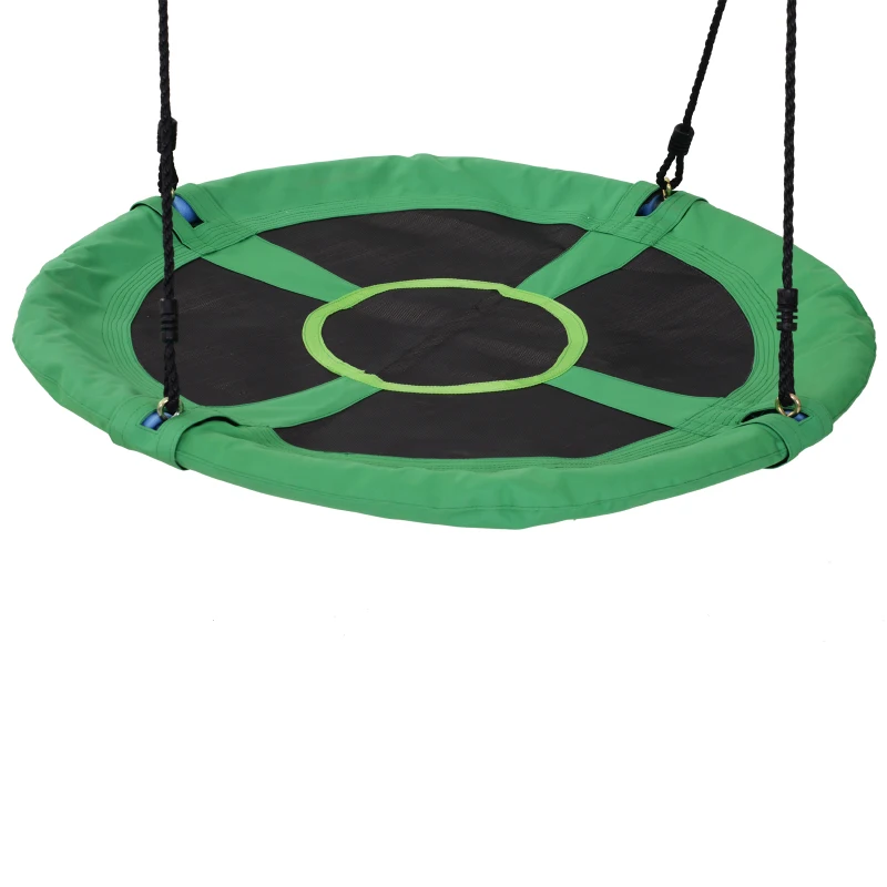 HOMCOM® HUŚTAWKA GNIAZDO KOKON BUJAK OGRODOWY DLA DZIECI do 100 kg 100 cm zielona + czarna