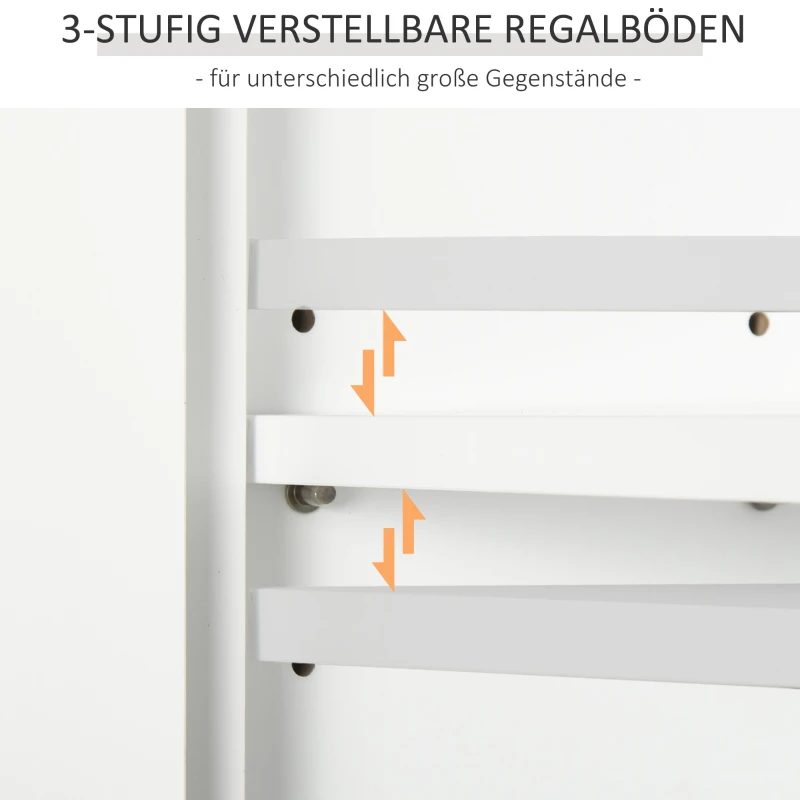 kleankin® SZAFKA ŚCIENNA WISZĄCA KUCHENNA ŁAZIENKOWA drewno biała 60 x 19,8 x 58 cm