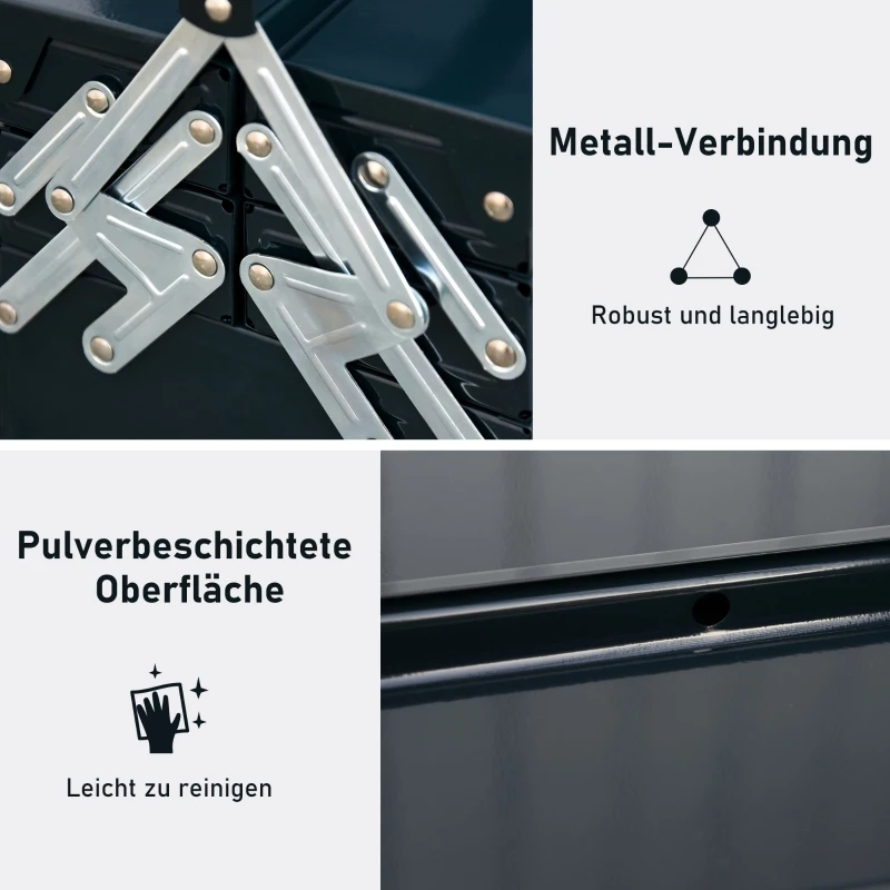 Durhand Gereedschapskist gereedschapskoffer 5 bakken staal donkergroen 57 x 21 x 41 cm