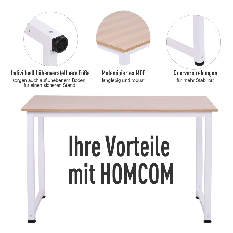 HOMCOM Biurko komputerowe Stół pod komputer Stół na komputer, kolor biały/czarny